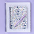 Steel Mill & Co Cute Floral Mini Spiral Notebook, 8.25" x 6.25" Journal with Durable Hardcover, 160 Lined Pages, Purple