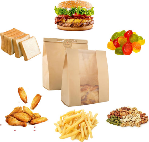 100 Bags.(13.7x8.2x3.7 in),Packagingand Bakers.Package 120 Pcs Bread Bags for Homemade Bread With Window Sourdough