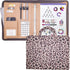 ECEIRO Leather Portfolio Ring Binder, Zippered Padfolio Organizer with Hidden Handle, Cute Office Supplies for Women