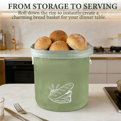16oz Sourdough Bread Bags for Homemade Bread, Aesthetic Canvas Stand-Up Reusable Bread Bag, Hard Bottom Bakery Keeper