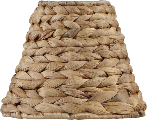 Aspen Creative 51004 3" 6" 4-3/4" Empire Clip On Chandelier Water Hyacinth Lamp Shade, Top x Bottom x Slant Height