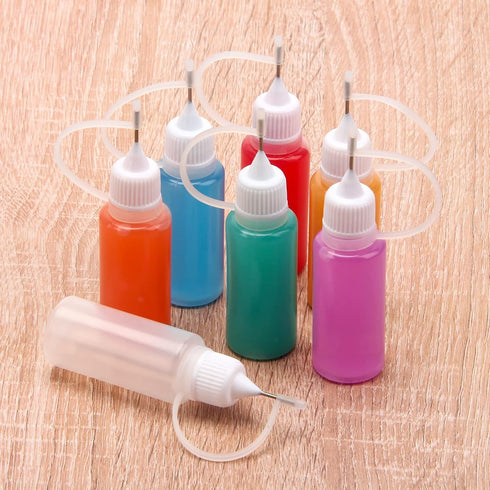 Adecco Precision Tip Applicator Bottle, 50 PCS 15ml Glue Applicator Bottles with 10 Plastic Funnels for Acrylic Painting