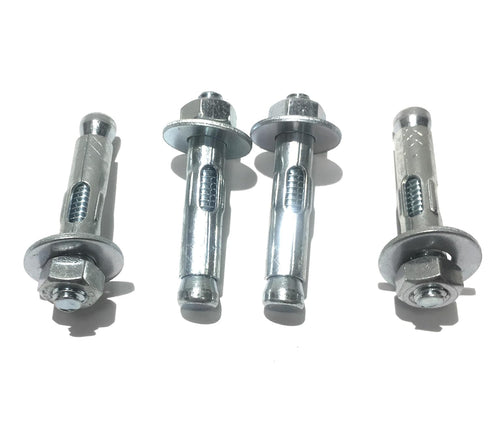 Sleeve Anchors with Nuts & Washers - Zinc Plated Steel, Hex Head, 5/16" x 1.5" Long (4 Pack)
