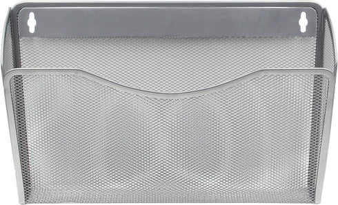 EasyPAG Wall Mount File Holder, 6 Pack Single Pocket Hanging File Organizer for Office and Home, Silver