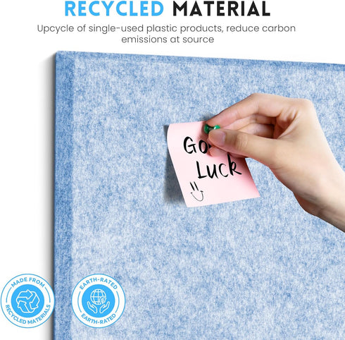 Large 48"x36" Cork Bulletin Board Alternative - 12 Pack Felt Tiles with 80 Pushpins for Office
