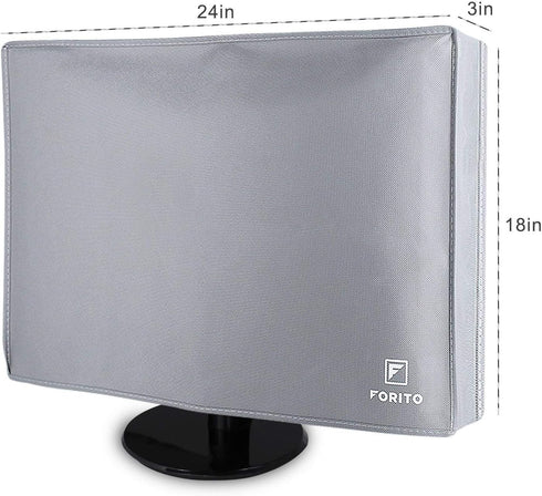 23" 24" 25" 23" 24" 25" 24W 18H 3D)-Gray Univesal Monitor Dust Cover Scratch Resistance Nonwoven Full Body Sleeve