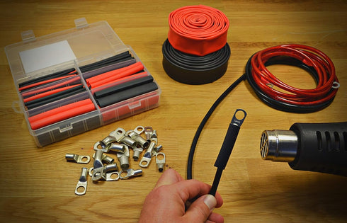 27 PC Dual Wall Adhesive Heat Shrink Kit - Large Diameter, 3:1 Shrink Ratio, Black/Red