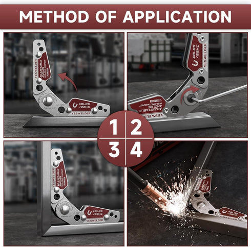 YESWELDER Adjustable Angle Welding Magnet, 20-200° Magnetic Welding Holder with 48LBs Holding Power