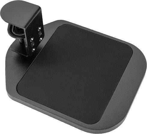 VIVO Clamp-on Wooden Mouse Pad Holder Platform, Adjustable Under Desk 360 Rotating Tray