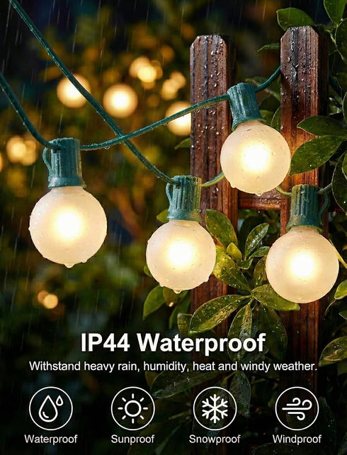 25FT G40 27 Bulbs,Outdoor Frosted Christmas Lights,Globe Christmas Lights with Frosted White String Lights for Outside
