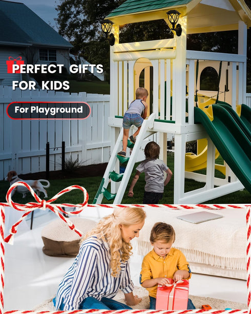 (4 Pack) TISEJOY Solar Wall Lantern Outdoor Playhouse Light, Waterproof Decorative Solar Powered for Playground, Tree