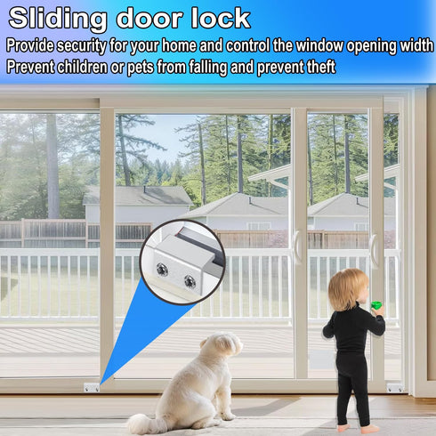 Locks,10 Sets Window Sliding Window Locks with Key, Window Locks for Up and Down Windows,Easy to Install Vertical