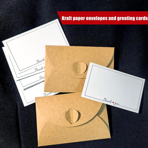 Philbinden 30 Set 4.1 2.8 Inches Thank You Notes with Envelopes x Mini Thank You Cards with Cute Tiny Envelopes