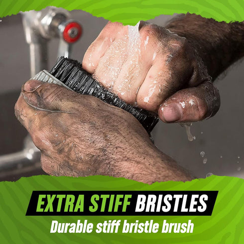 Grip Clean Squeeze Bottle & Brush Combo - Heavy-Duty Degreaser Hand Cleaner & Nail Brush Set for Clean Hands & Nails