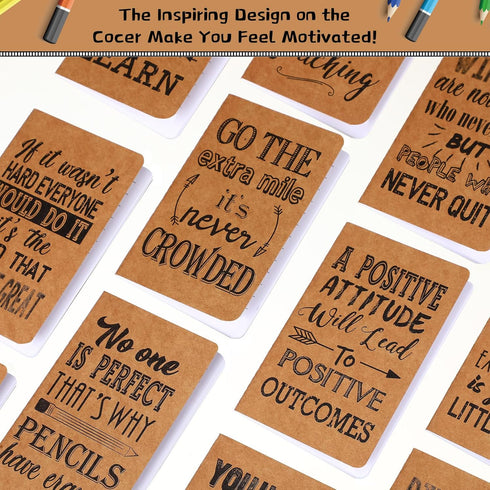 Outus Mini Inspirational Notepads, Motivational Notebook, Small Pocket Journal, 12 Styles, 48 Pieces for School Office