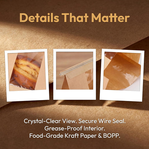 20 Pack 13.7x8.3x3.5 Inches Packaging (60) Bread Bags for Homemade Bread, Sourdough Bread Bags with Clear Window & Tin