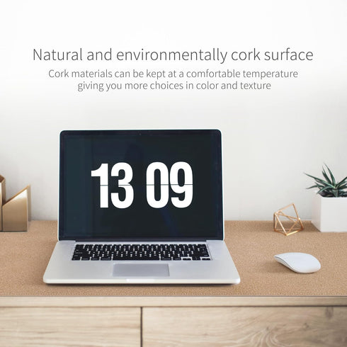 RENMTURE Dual-Sided Desk Pad, Large Natural Cork & PU Leather Mouse Mats for Office and Home Work, Easy Clean