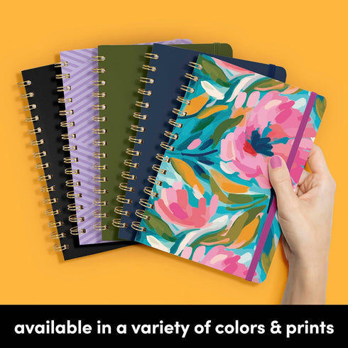 PAPERAGE Lined Spiral Journal Notebook, Rainbow Stripe, 160 Pages, Medium 5.5 inches x 8 inches, 100 GSM Thick Paper,