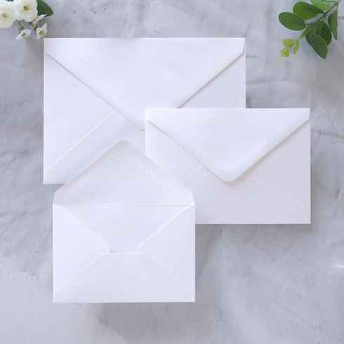 PONATIA 50 Pack A1 White Envelopes, 3 5/8 x 5 1/8 Inches for Weddings, RSVP, Christmas Cards, Baby Showers