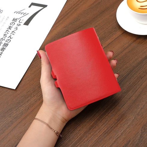 RFID Blocked Leather Credit Card Holder & Business Card Organizer, 60 Card Capacity (Red)