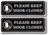 eSplanade Please Keep Door Closed Private Sign Sticker Decal (9" x 3") in Black