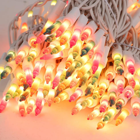 150 Count 33 120V Easter String Lights, FT Green Wire Mini Fairy Light, UL Certified Connectable Xmas Tree Incandescent