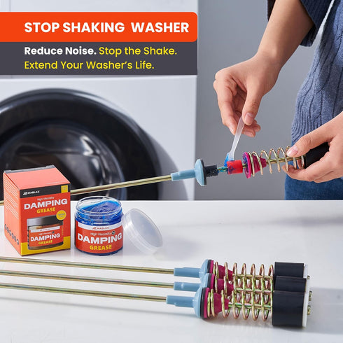 35,000 100g Damping Grease Kit for Washing Machine Suspension Rods with Foam Inserts | High-Viscosity CST Blue