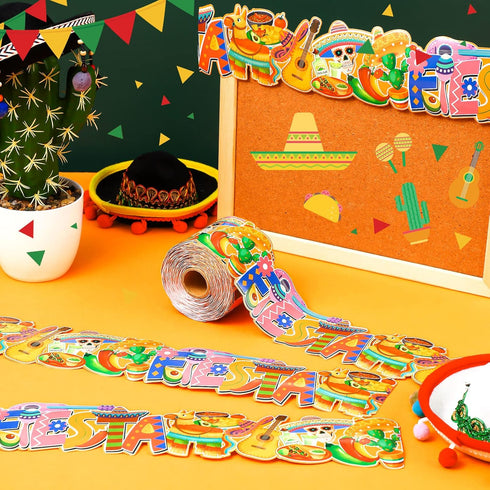 Mexican Fiesta Bulletin Board Border 68.9 Feet with Butterflies, Flowers, and Inspirational Cute Decor for Classroom