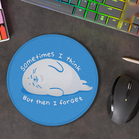 Foritho 7.9x7.9 Inch Funny Seal Mouse Pad, Seal Blue Mouse Pads for Wireless Mouse Computers Laptop Desk Accessories
