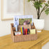 Rattan Desk Organizer, 5 Slot Mail Holder, Boho Office Supplies, Wicker Desk Accessories, Magazine Holder