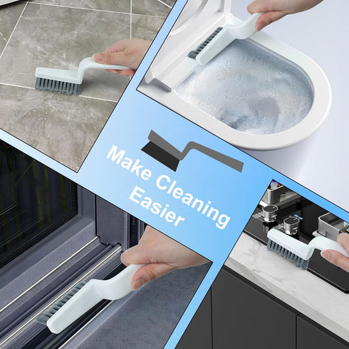 MIXVOVA 3 Set 3 V-Shaped Grout Cleaner Brush, Pcs Grout Brushes for Tile Floor, Handheld Grout Cleaning Brushes