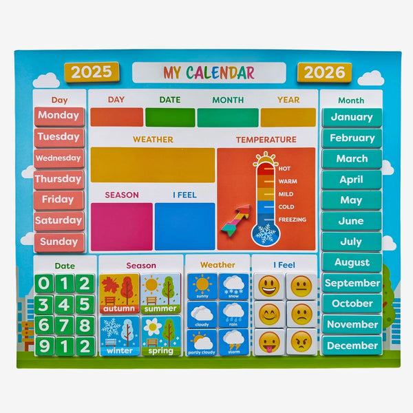 My First Daily Magnetic Calendar | Weather Station for Kids | Moods