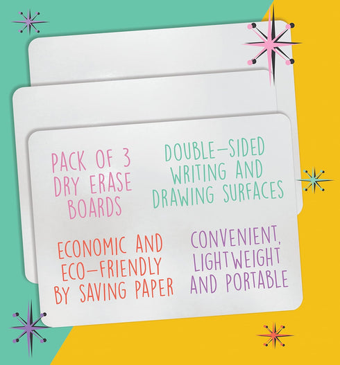 Better Office Products Premium Dry Erase Boards, 9" x 12", Double Sided Lapboards, Small White Board Pack, Classroom Lapboards for Students, (3 Pack) by Better Office Products
