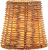 Aspen Creative 51007 3" 4" 4" Empire Clip-On Chandelier Lamp Shade, Natural Rattan, Top x Bottom x Slant Height
