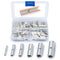 Wirefy 100 PCS Non Insulated Butt Connectors Kit, Uninsulated Crimp Wire Connectors for 24-8 AWG