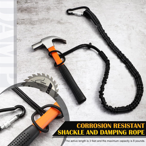 LEIFIDE 6 Pack Tool Lanyard Tether with Adjustable Loop End, Weight Limit 8KG/17.6lb, Aluminum Screw Lock