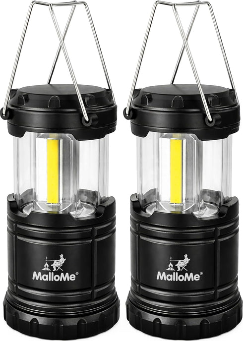 MalloMe LED Camping Lantern, Battery Powered Lanterns for Power Outages, Portable Hanging
