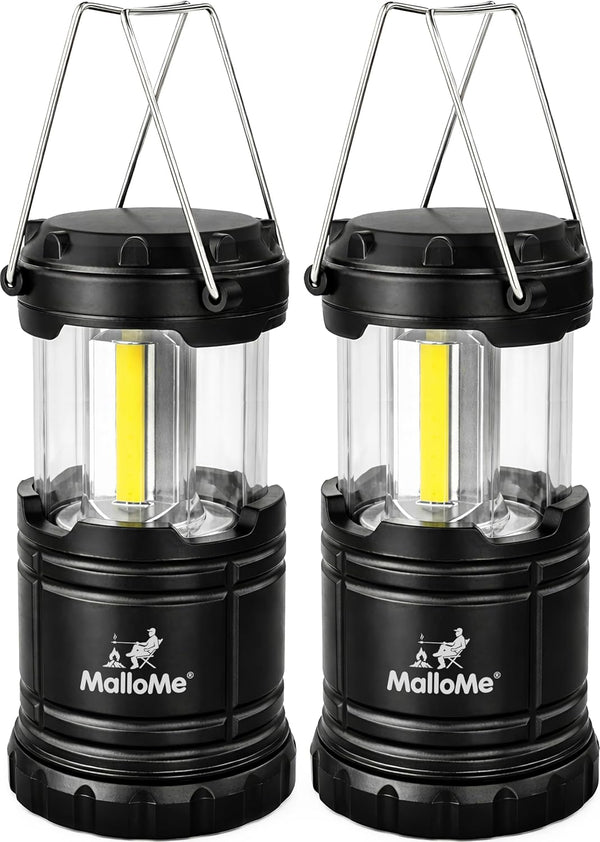 MalloMe LED Camping Lantern, Battery Powered Lanterns for Power Outages, Portable Hanging