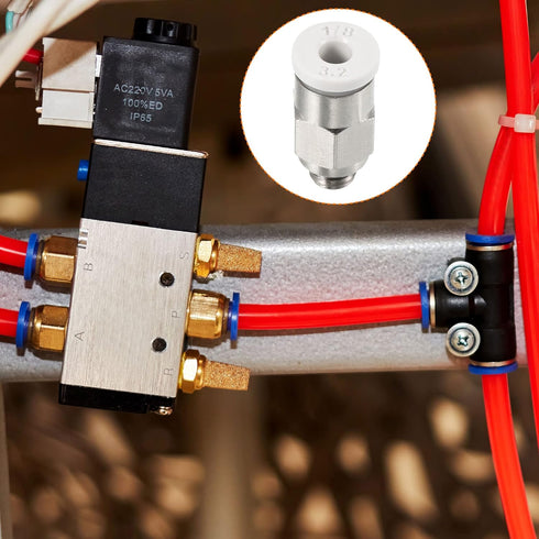 PATIKIL M5 Push to Fit 3mm OD Hose Connect Fittings, 2 Pack Straight Coupling Adapter for Gas Pneumatic