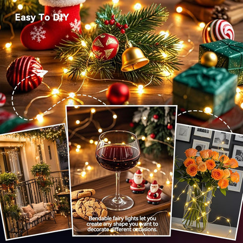 LitHome 2 Pack 20 60 2 Warm White Fairy Lights Battery Operated, FT LED Twinkle Lights Battery Operated Modes