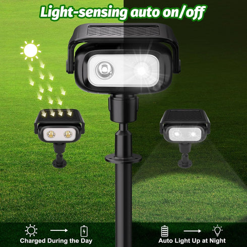 360 IP65 2-in-1 2 Pack) Nreonrick Solar Spot Lights Adjustable Solar Lights Outdoor Waterproof with Solar Powered
