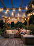 25FT G40 27 Bulbs(2 Commercial 5 Bulbs E12 Outdoor String Lights with Globe Clear Spare) Patio String Lights Outdoor