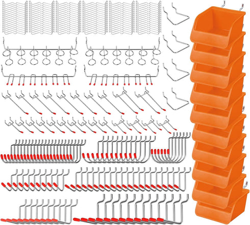 HORUSDY 238-Piece Pegboard Hooks Assortment with Pegboard Bins for Organizing Various Tools