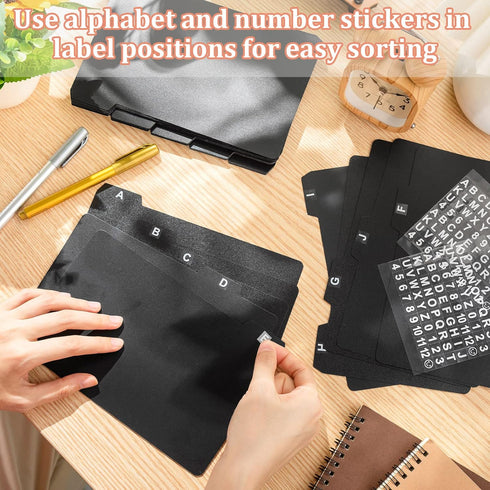 Lewtemi 50 Pieces Index Card Dividers: Tabbed Index Cards Guides with Self-Adhesive Number Stickers