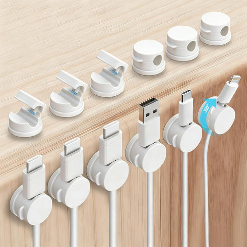 OneLeaf 12 Pack Spring Cable Clips for Phone Charger, One-Hand Cord Holder for
