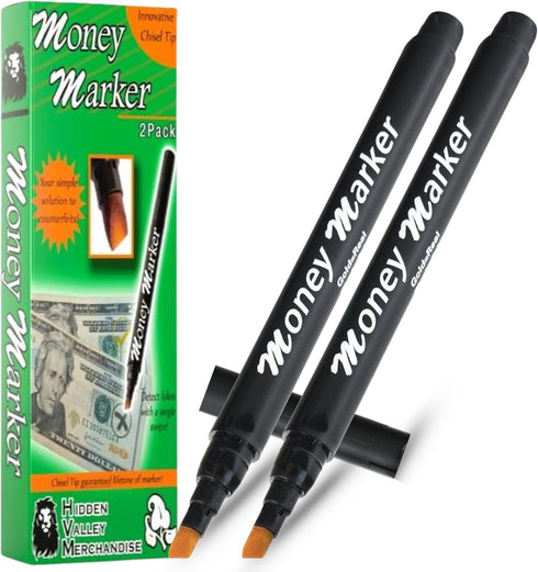 HVM Counterfeit Money Detector Pen (2 Counterfeit Pens) - Money Marker Bill Detector