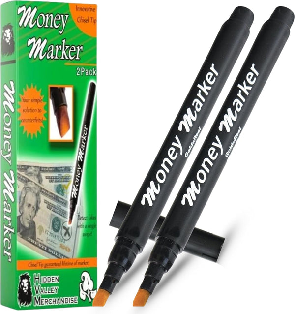 HVM Counterfeit Money Detector Pen (2 Counterfeit Pens) - Money Marker Bill Detector