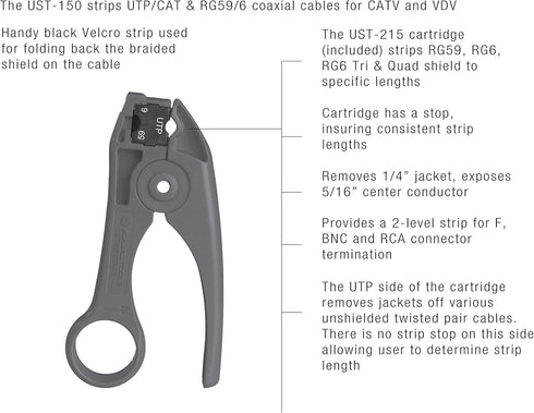 Jonard Tools UST-150 Coaxial & Telephone Cable Stripper Tool