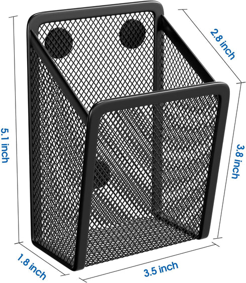 MaxGear Magnetic Pen Holder, 2 Pack Mesh Pencil Holder for Desk Storage, Extra Strong Magnets for Locker, Refrigerator