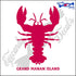 Canada Lobster with Grand MANAN Island 6 INCH Decal Sticker RED